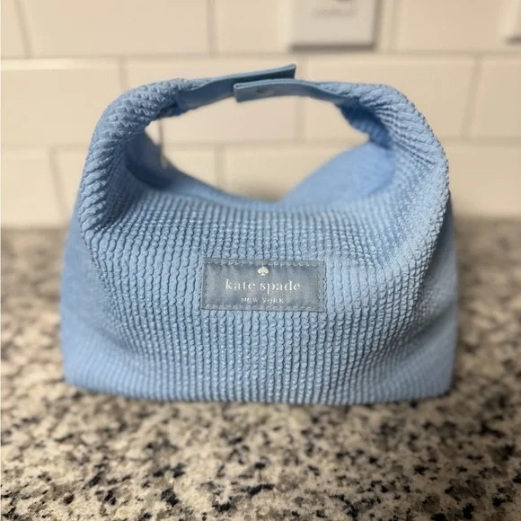 Kate Spade Make-up/accessory Textured Blue Bag - Picture 1 of 5